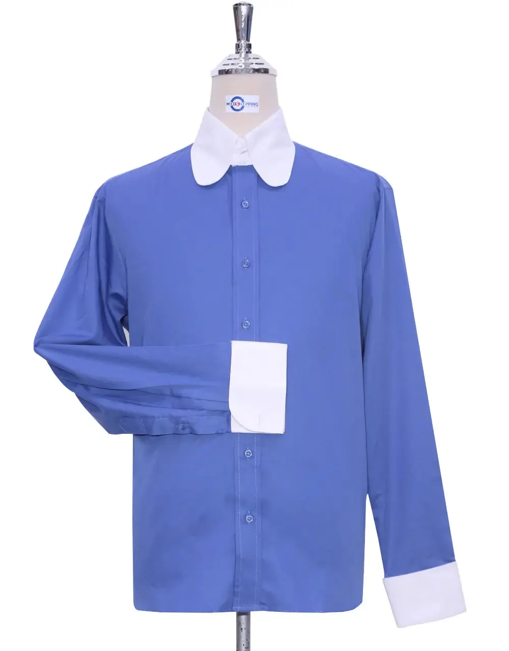 Penny Tab Collar Shirt - Blue Color Shirt