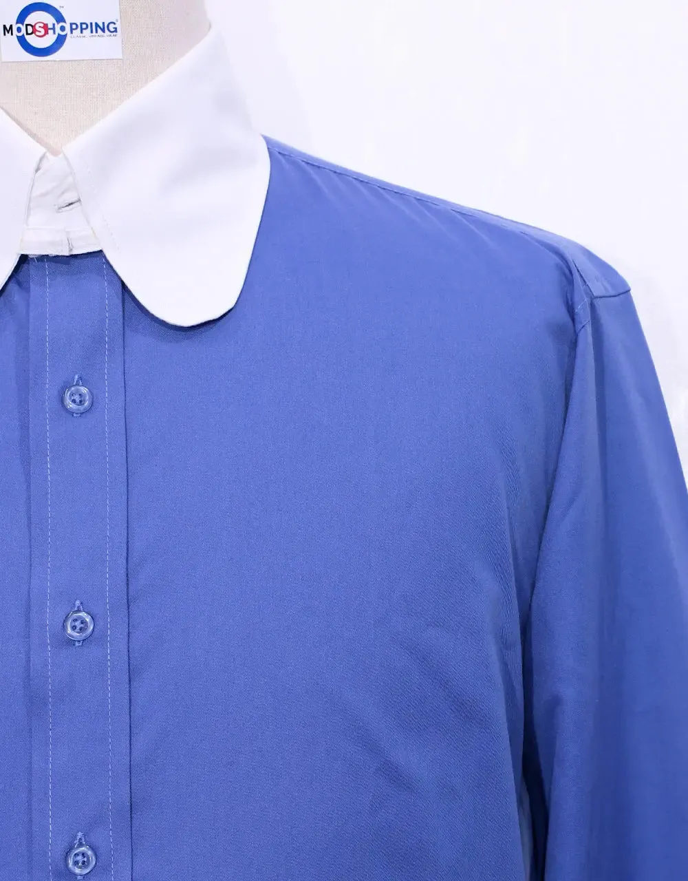 Penny Tab Collar Shirt - Blue Color Shirt