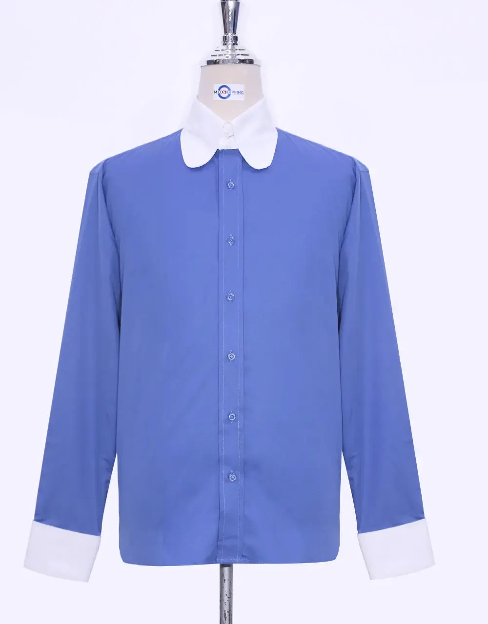 Penny Tab Collar Shirt - Blue Color Shirt