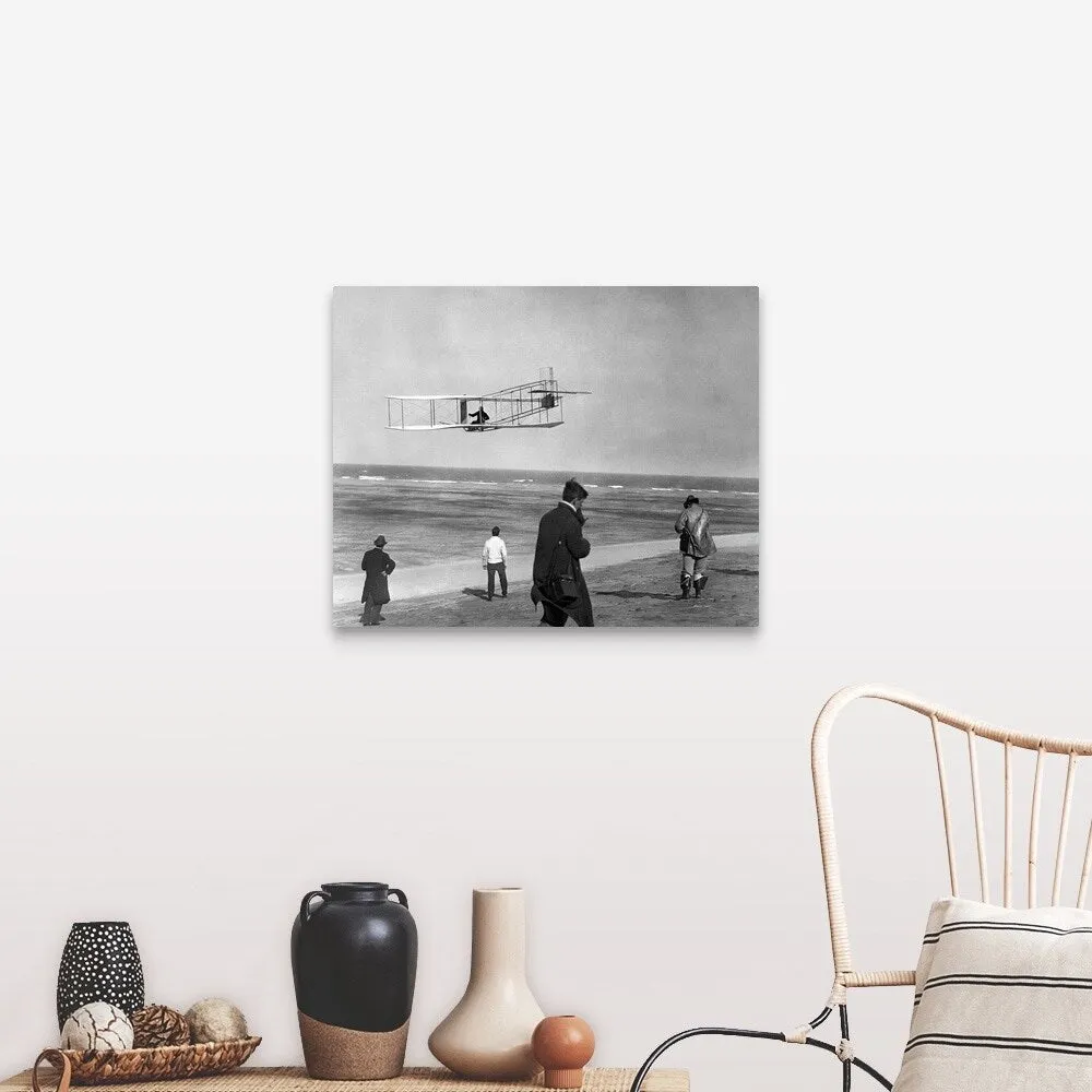 "1911 One Of The Wright Brothers Flying A Glider" Canvas Wall Art