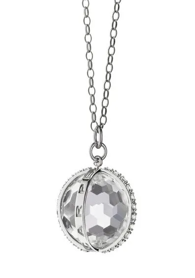 "Carpe Diem" White Sapphire Charm Necklace, Large