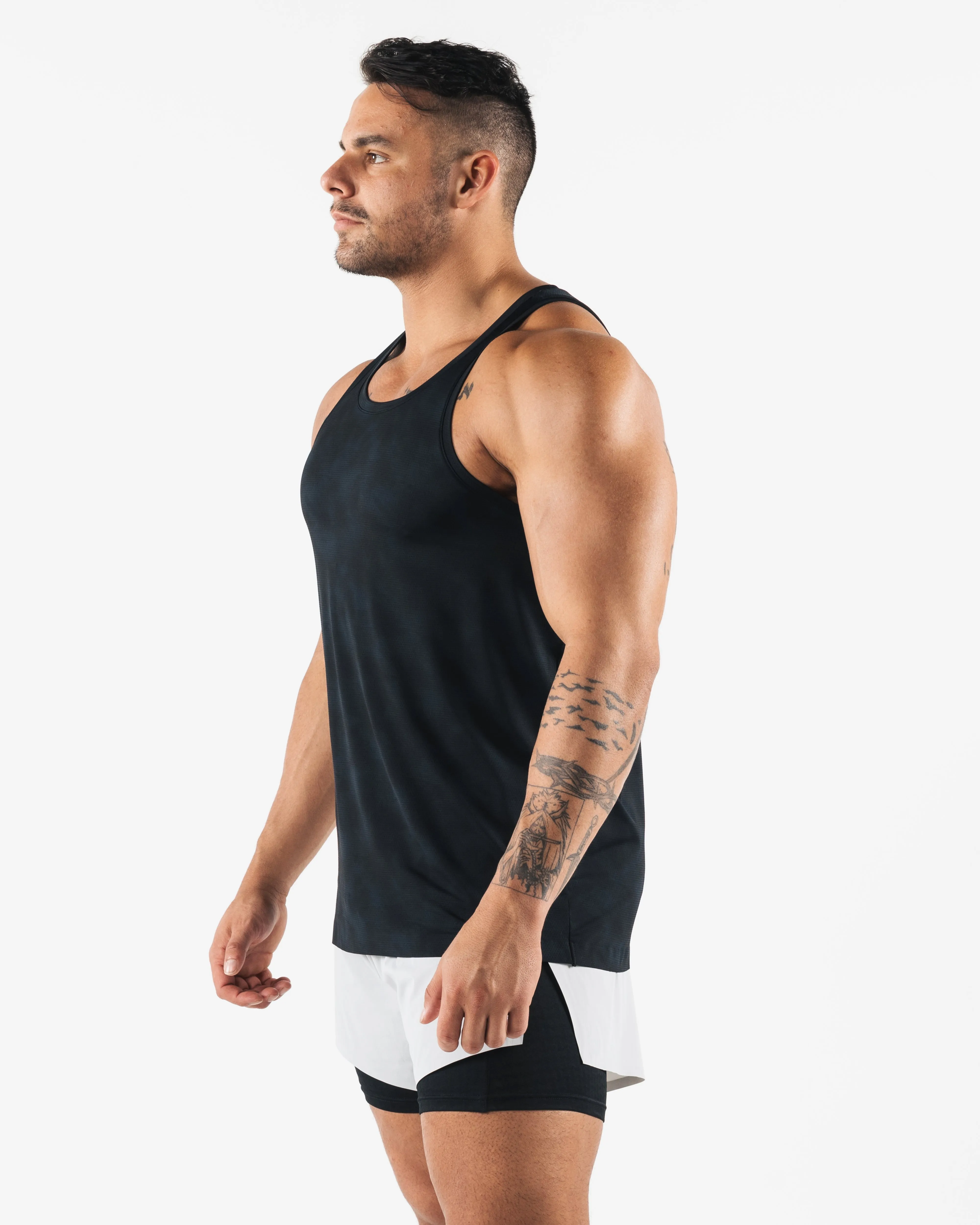 Racer Tank - Black Print