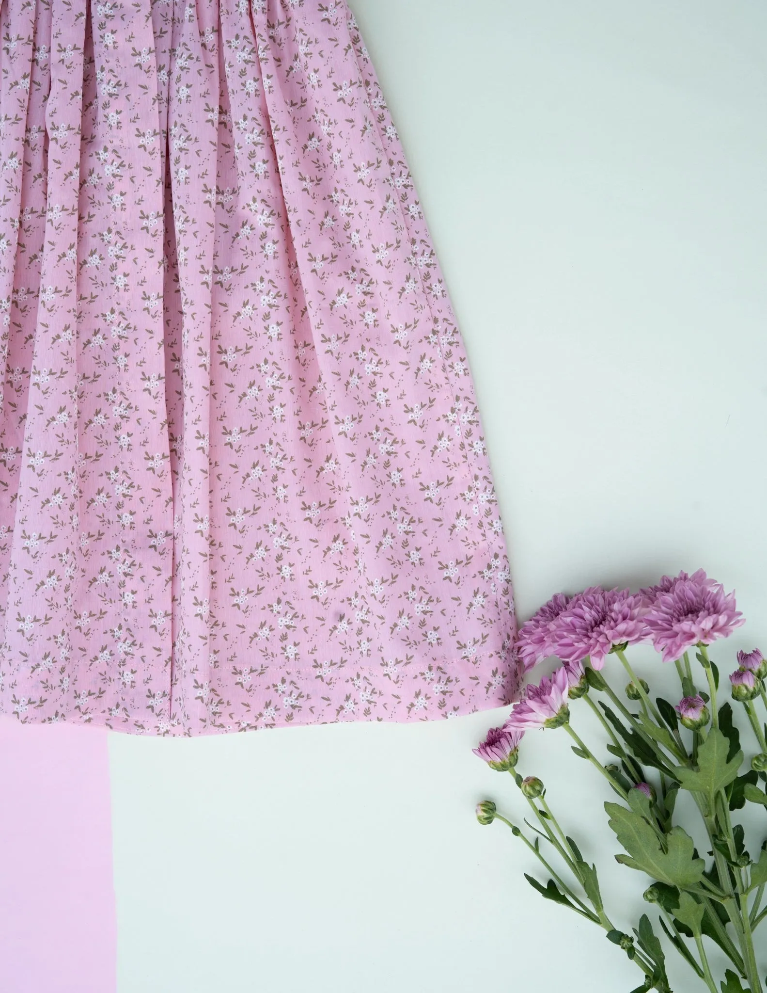 Rosette Flutter Wrap Magic | Pink Cotton Dress for Girls