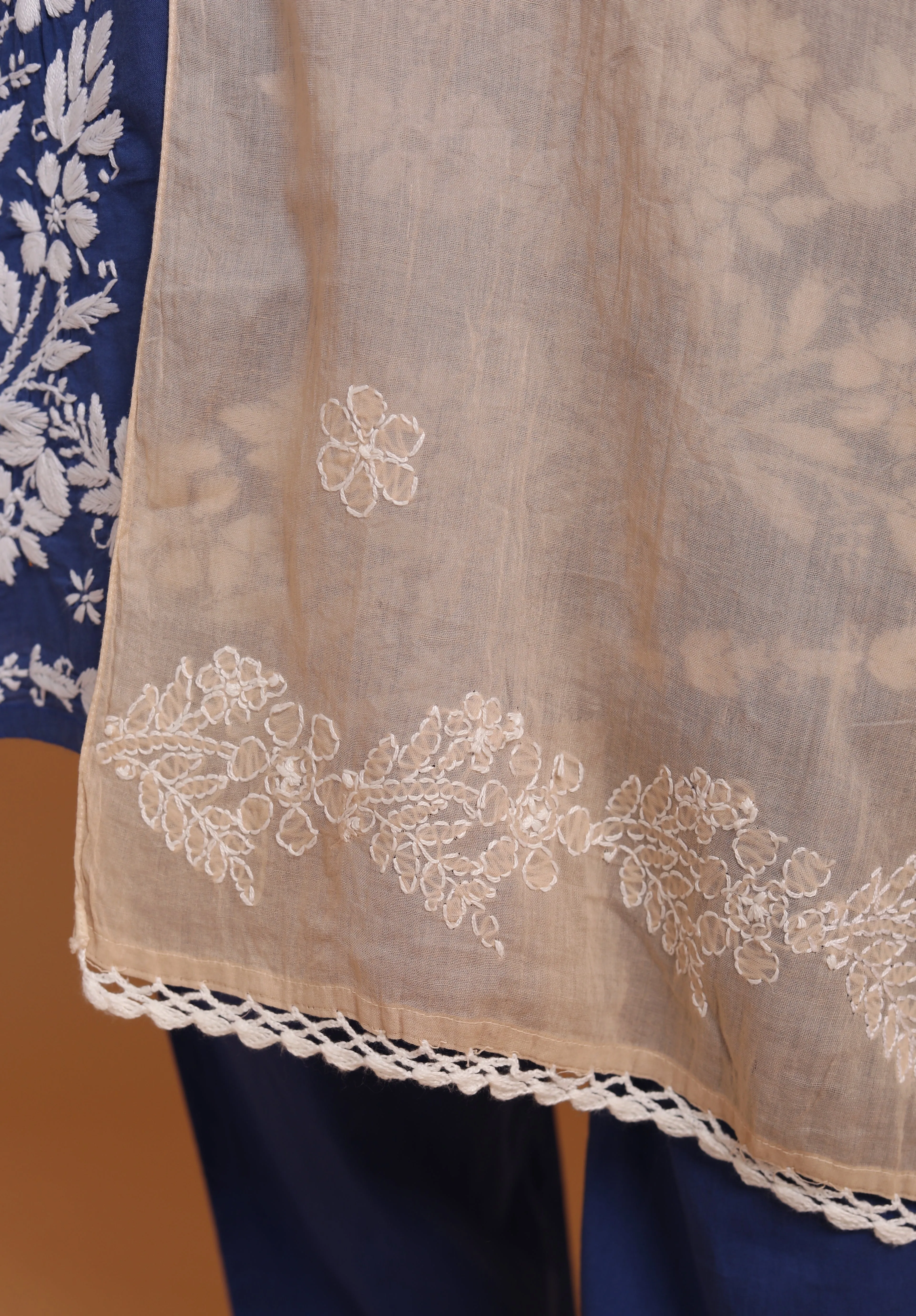 Saba Chikankari Dupatta - Beige