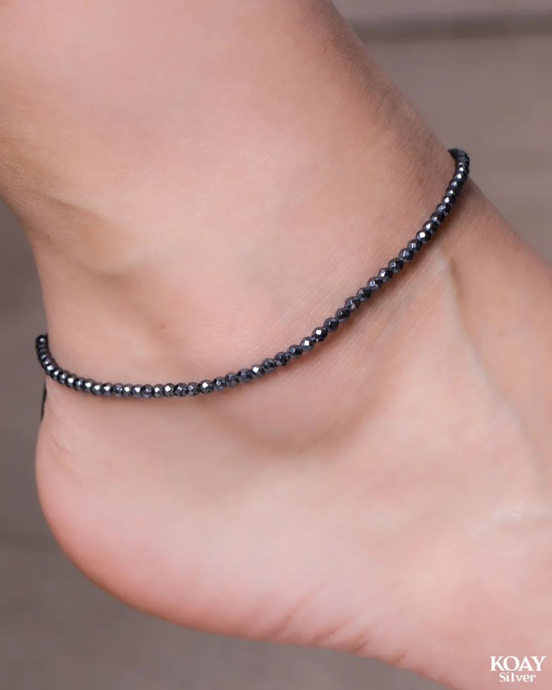 Small Hematite Balls Anklet