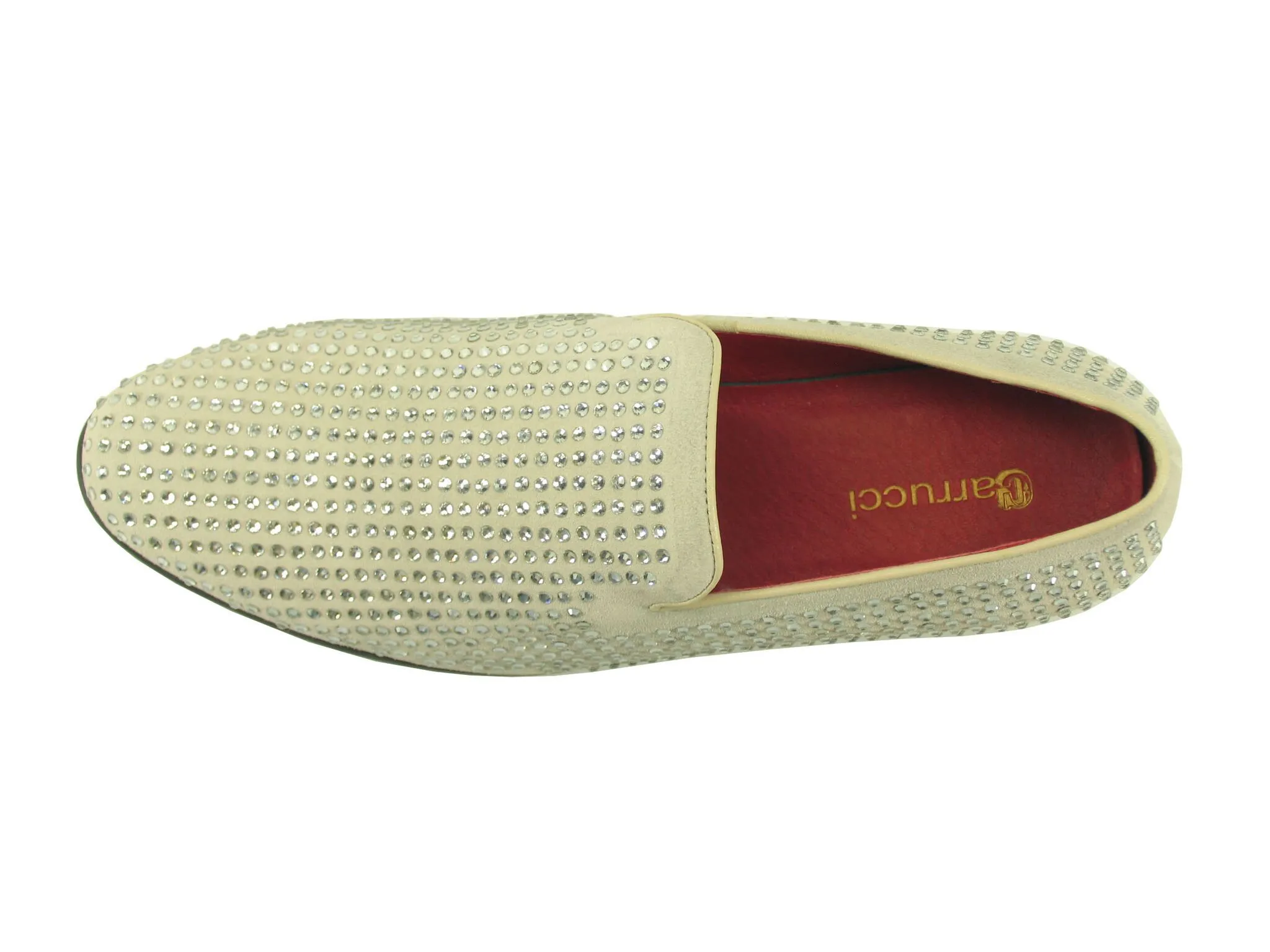 Studded Suede Slip-On Loafer Bone