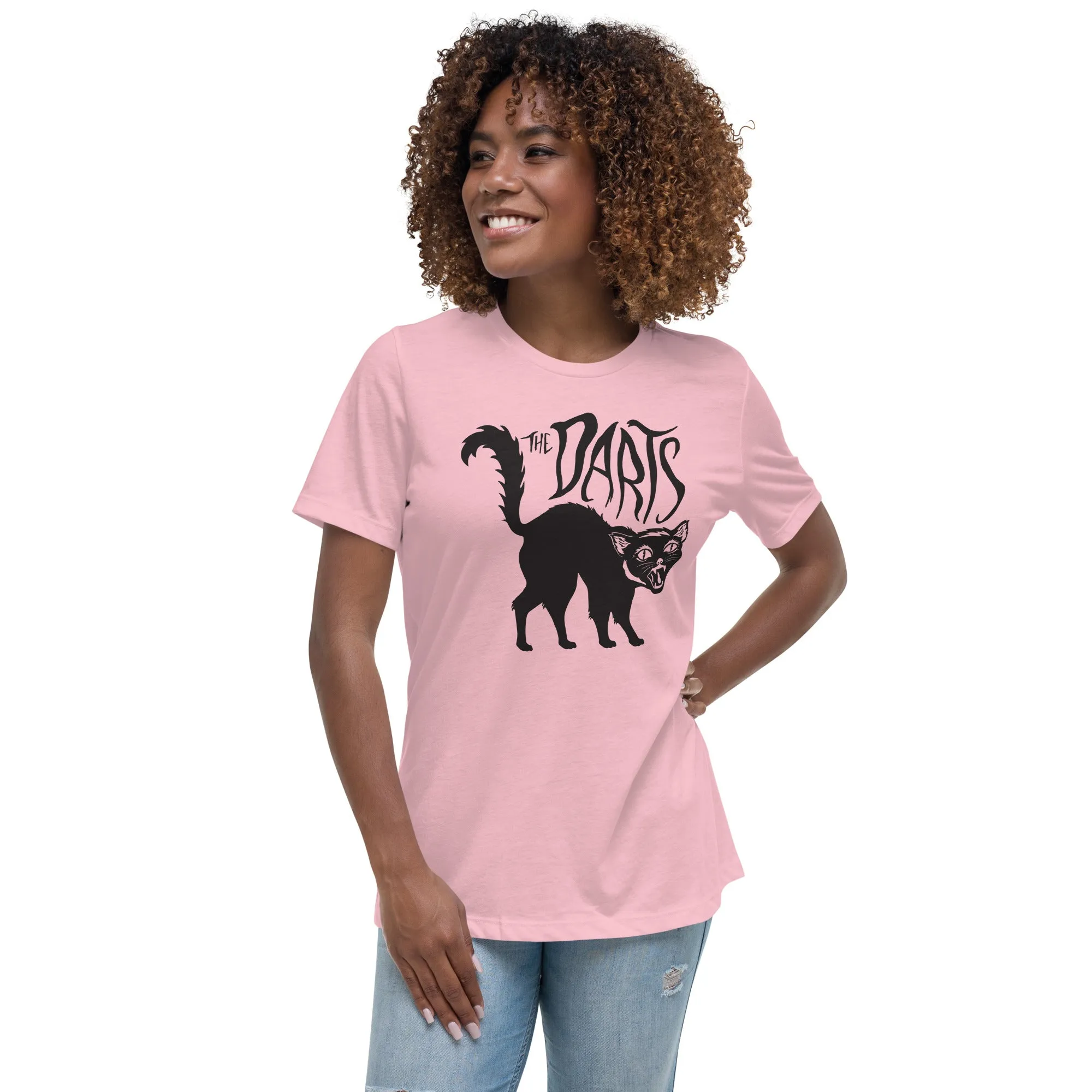 THE DARTS PINK "SPOOKY CAT" FEMME T-SHIRT