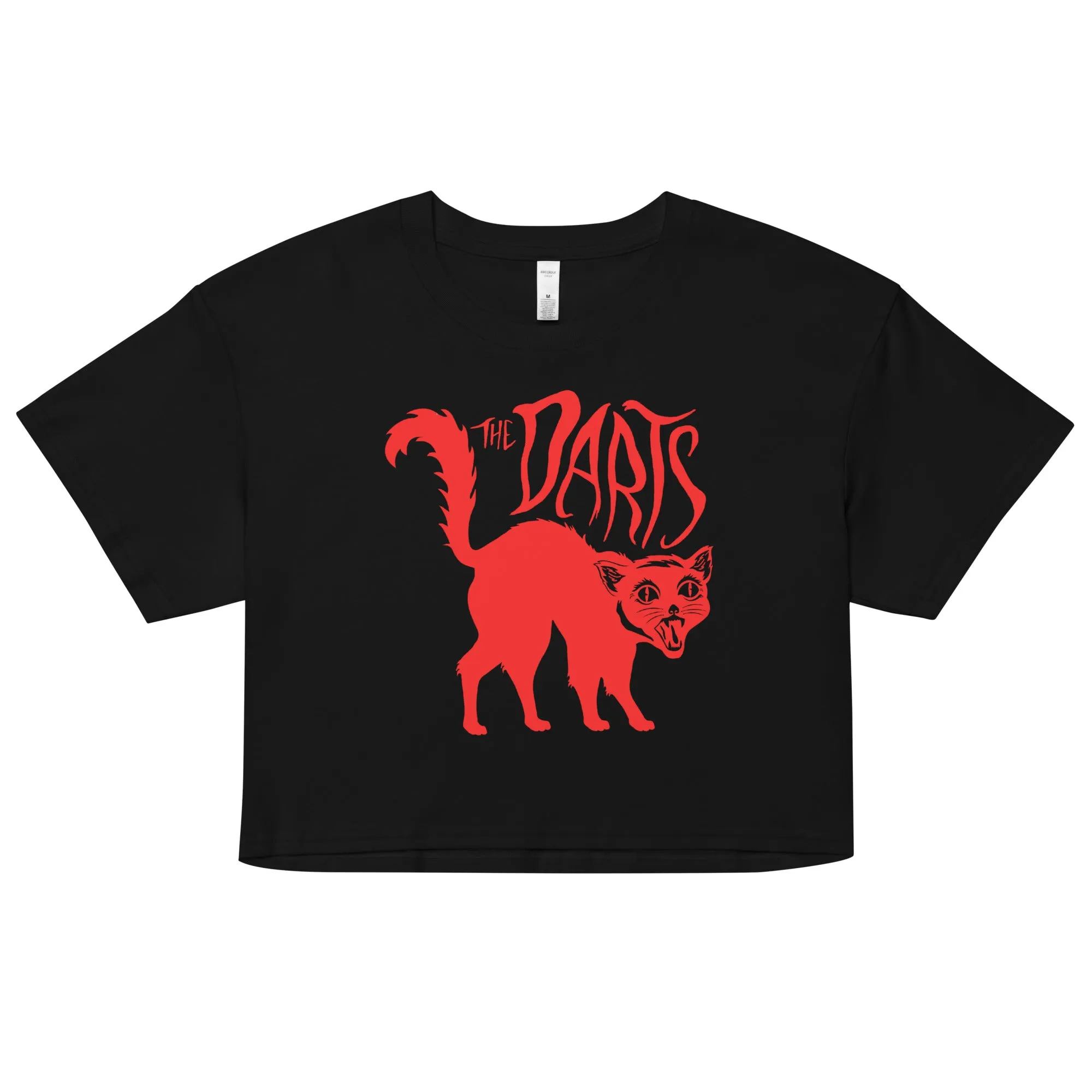 THE DARTS RED "SPOOKY CAT" CROP TOP