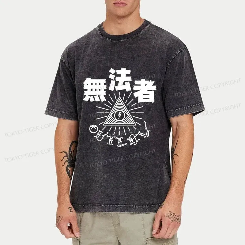 Tokyo-Tiger Cycling Outlaw Real Riders Washed T-Shirt