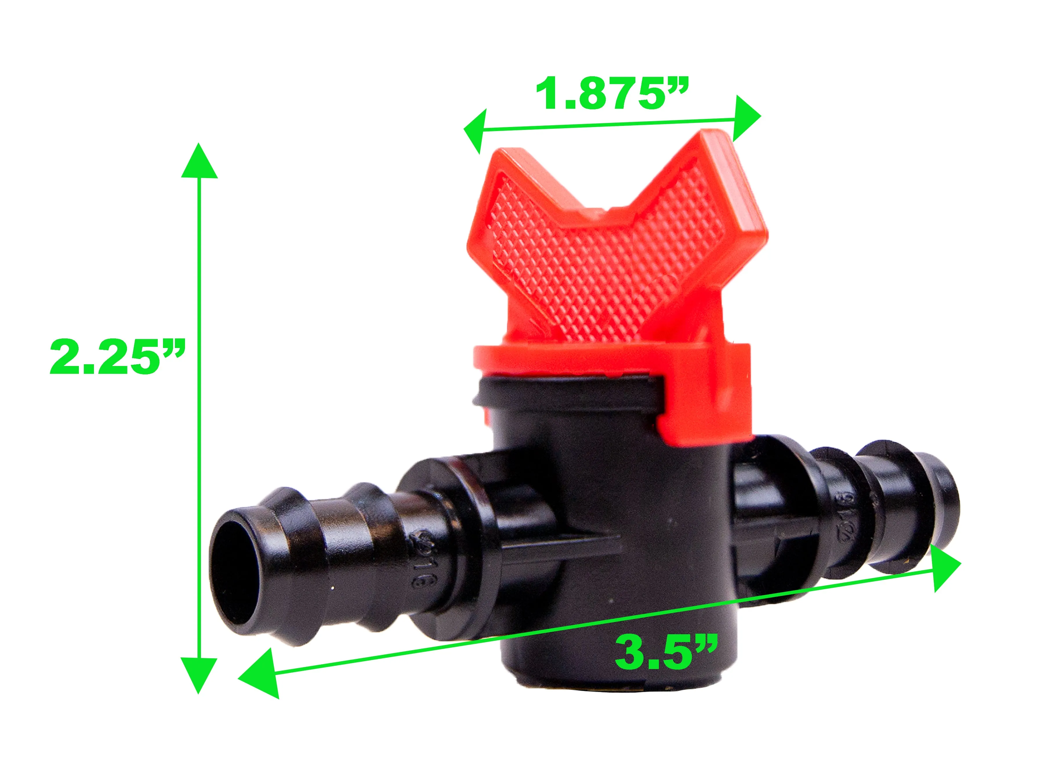 Viagrow Plastic Barbed Shut Off Ball Connector’s Irrigation Fitting for ½ inch, Black, 5 Units Per Pack (Case of 6)