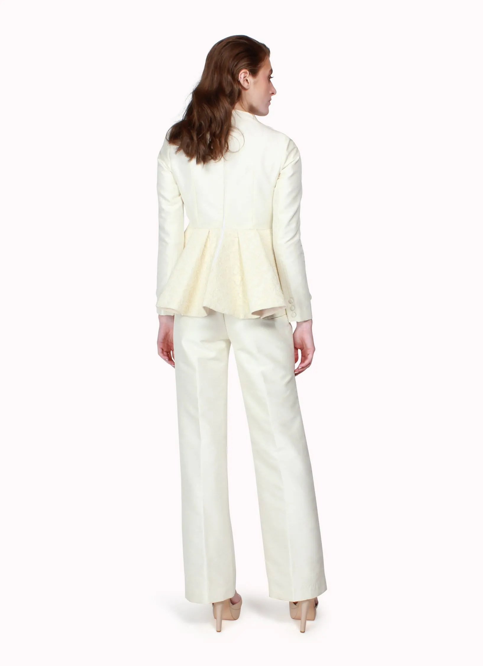 White Peplum Suit